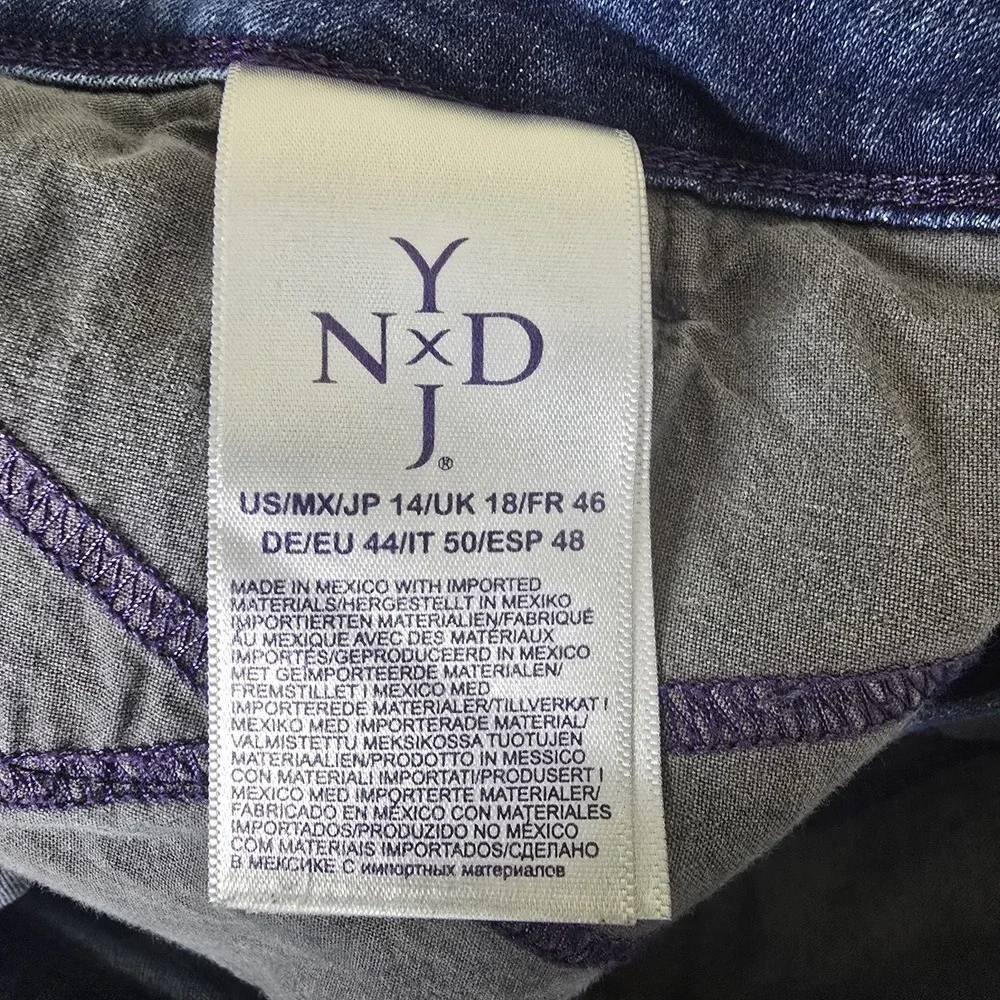 NYDJ‎ Jeans Womens 14 Billie Mini Bootcut Medium Blue Wash Stretch Denim Comfort